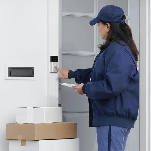 Alt view image 8 of 9 - Ring Video Doorbell - 1080p HD video - 2nd Gen – Satin Nickel  B08N5NQ869