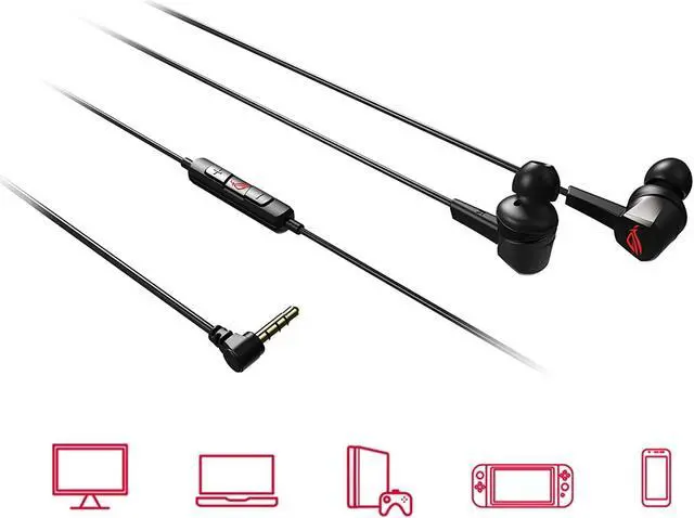 Alt view image 9 of 10 - ASUS ROG CETRA II CORE  in-Ear Gaming Headphones with liquid silicone rubber (LSR) drivers and a 3.5 mm connector compatible with PCs, laptops, mobile phones, ROG Phone 5, PlayStation 5, Xbox Series