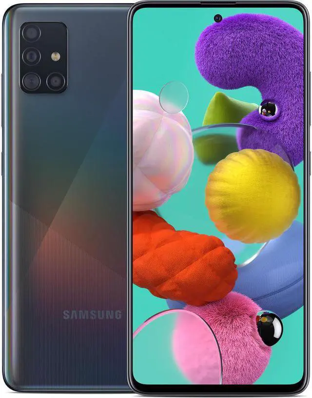 Alt view image 7 of 7 - Samsung Galaxy A51 128GB A515U 6.5 in Super AMOLED Capacitive Display GSM Unlocked 4GB RAM Quad 48MP Camera Smartphone - Prism Crush Black