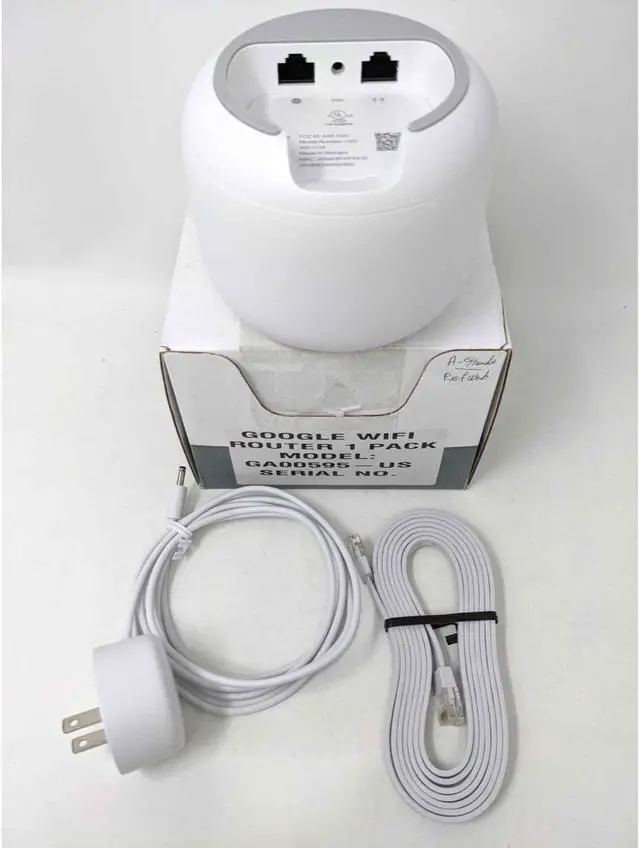 Alt view image 4 of 4 - Grade A Google Nest Wi-Fi AC2200 GA00595-US Dual-Band Mesh Wi-Fi System Network Up to 2200 sq. ft 1-pack - Snow - Generic Box
