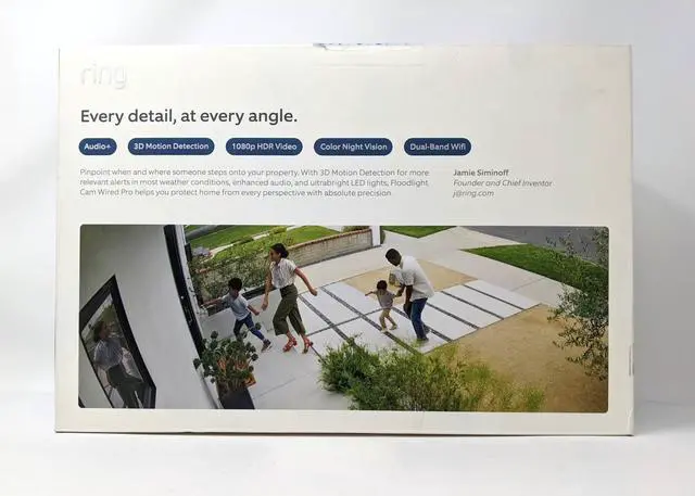 Alt view image 18 of 20 - Ring B08FCWRXQR Floodlight Camera Wired Pro - 1920 x 1080 - 2 MP - 2000 Lumen - LED - Wi-Fi - 2.4 GHz - 5 GHz - Color Night Vision - Motion Detection - 100 to 240 Volts AC - White