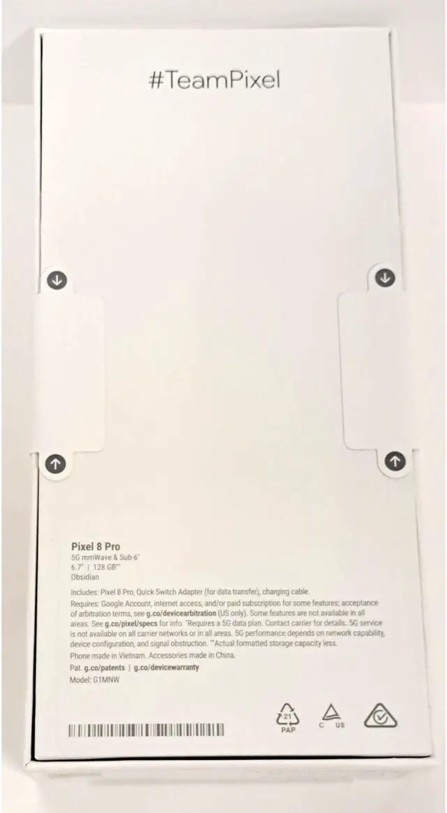 Alt view image 9 of 12 - Google Pixel 8 Pro 5G Dual 128GB 12GB RAM Universal Unlocked Smartphone with Advanced Pixel Camera, 24-Hour Battery  Obsidian