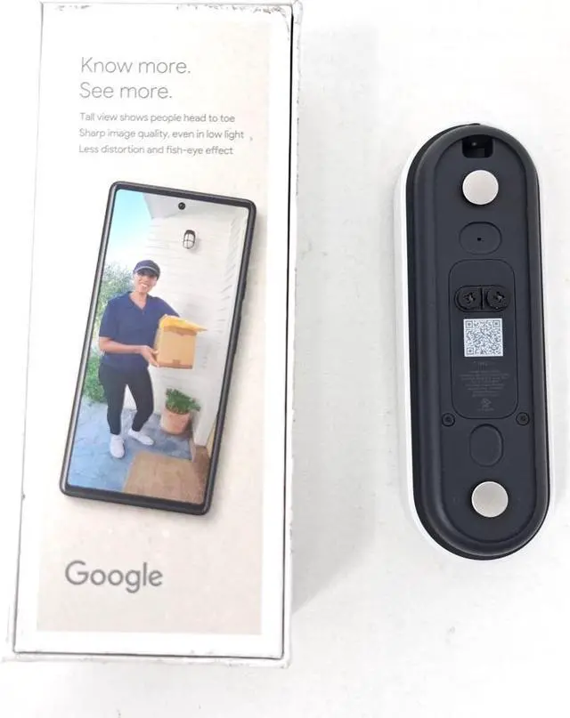 Alt view image 2 of 5 - Google Nest 2nd Gen GA02767-US Wired Doorbell Security Camera - Snow - Open Box