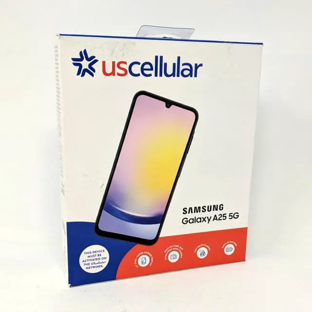 Alt view image 3 of 7 - Samsung Galaxy A25 5G 128GB UScellular 6.5 in 6GB RAM Prepaid Phone - Blue Black