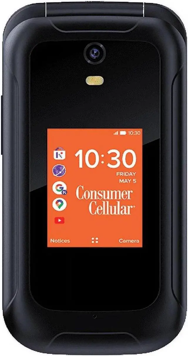Main image of Consumer Cellular Iris 4G LTE 8GB 3.2 in 1GB RAM Flip Phone - Black