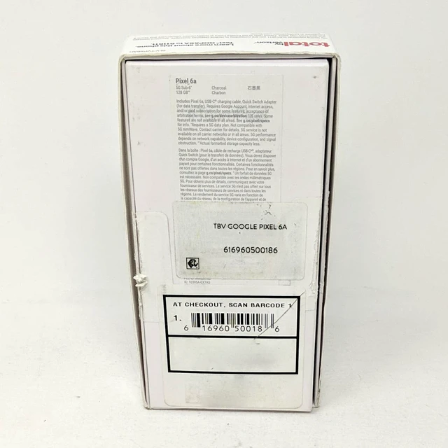 Alt view image 6 of 7 - Google Pixel 6a 5G GX7AS 128GB Total by Verizon 6.1 in 6GB RAM Smartphone - Charcoal - Mint