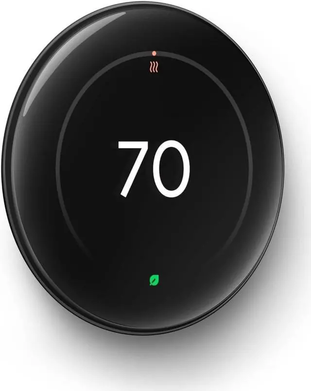 Alt view image 2 of 7 - Google Nest Learning Thermostat GA05557-US (4th Gen) With 2 Pack Nest Temperature Sensor (2nd Gen) - Polished Obsidian