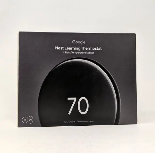 Alt view image 3 of 7 - Google Nest Learning Thermostat GA05557-US (4th Gen) With 2 Pack Nest Temperature Sensor (2nd Gen) - Polished Obsidian