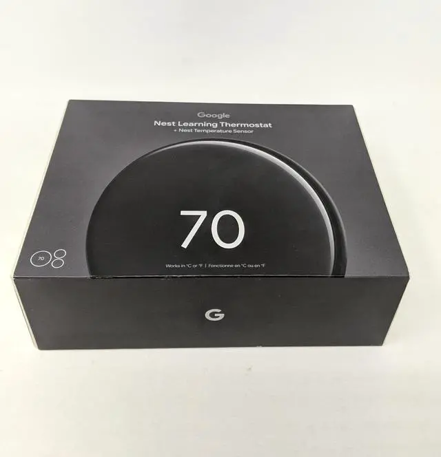 Alt view image 5 of 7 - Google Nest Learning Thermostat GA05557-US (4th Gen) With 2 Pack Nest Temperature Sensor (2nd Gen) - Polished Obsidian