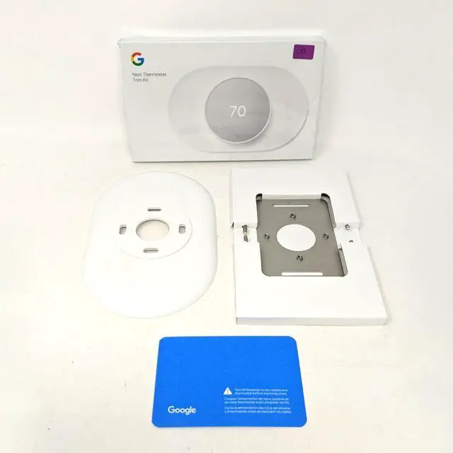 Main image of Google Nest GA01837-US Thermostat Trim Kit Wall Plate Cover - Snow - Open Box