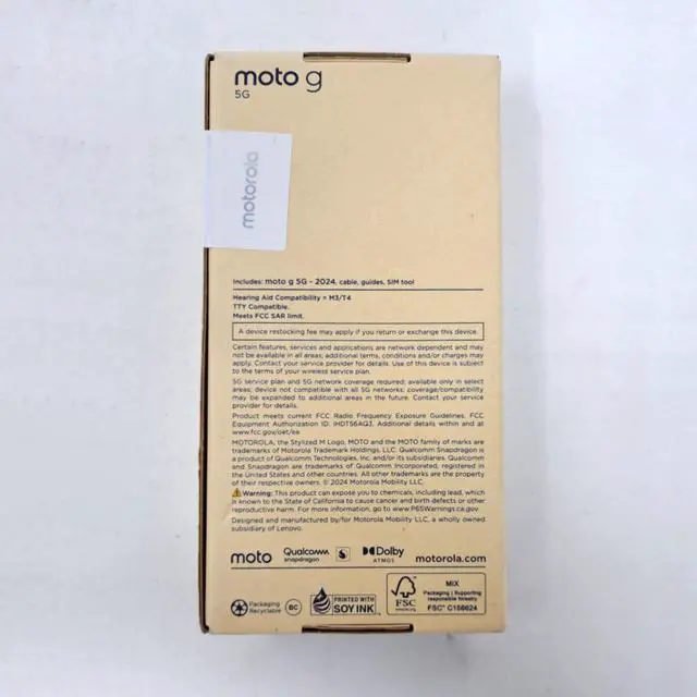 Alt view image 4 of 7 - Motorola Moto G 5G 2024 128GB SM-XT2417-1 Factory Unlocked 6.6 in 4GB RAM Smartphone - Sage Green