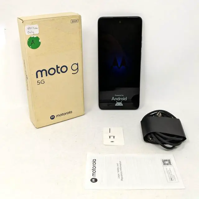 Alt view image 2 of 7 - Motorola Moto G 5G 2024 MOTXT2417D 128GB Verizon Only 6.6inch 4GB RAM Smartphone - Sage Green - Mint