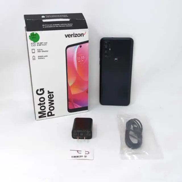 Alt view image 2 of 6 - Motorola G Power 64GB Verizon 6.4 inch Prepaid Smartphone - Dark Grove/Green - OB