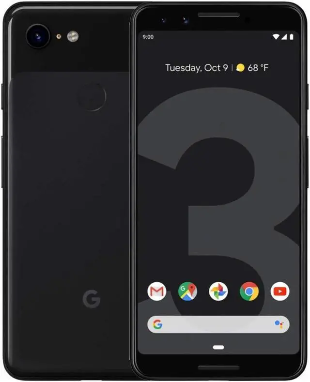 Main image of Google Pixel 3 XL 128GB Unlocked 4G LTE 6.3" P-OLED Display 4GB RAM 12.2MP Rear & Dual 8MP+8MP Front Camera Phone - Just Black
