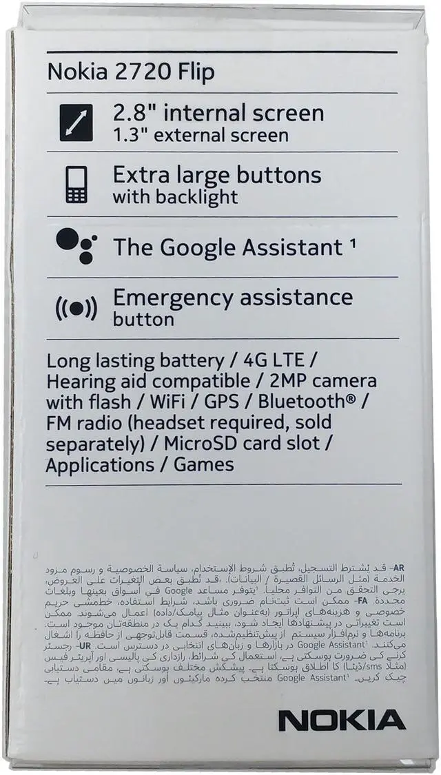 Alt view image 4 of 7 - Nokia 2720 Flip 4GB GSM Factory Unlocked 2.8 in Display 4G LTE KaiOS, Dual-core processor Flip Phone - Black - International Version