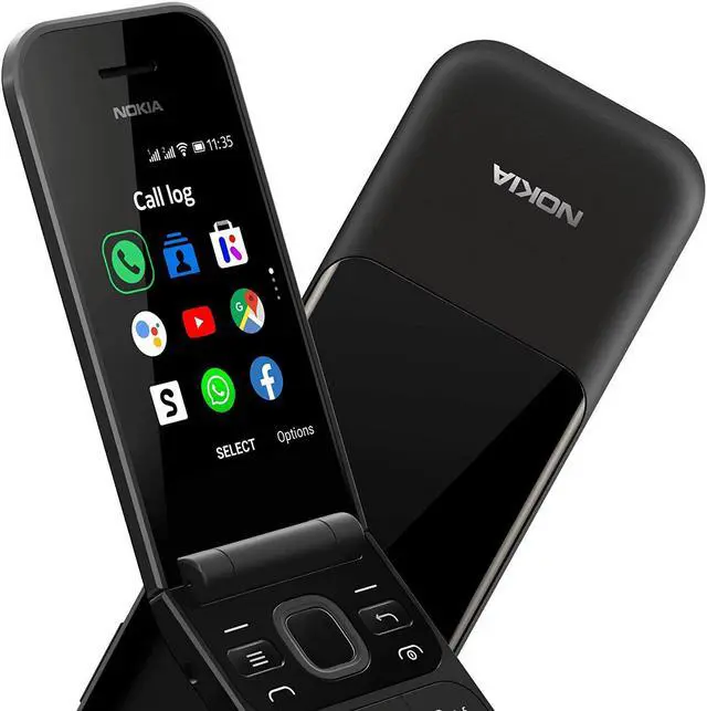 Alt view image 7 of 7 - Nokia 2720 Flip 4GB GSM Factory Unlocked 2.8 in Display 4G LTE KaiOS, Dual-core processor Flip Phone - Black - International Version