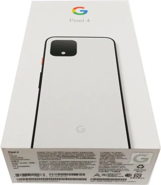 Alt view image 6 of 10 - Google Pixel 4 128GB G020l GSM + CDMA Factory Unlocked 4G LTE 5.7" P-OLED Display 6GB RAM Snapdragon 855 GOOGLE EDITION  Smartphone - Clearly White