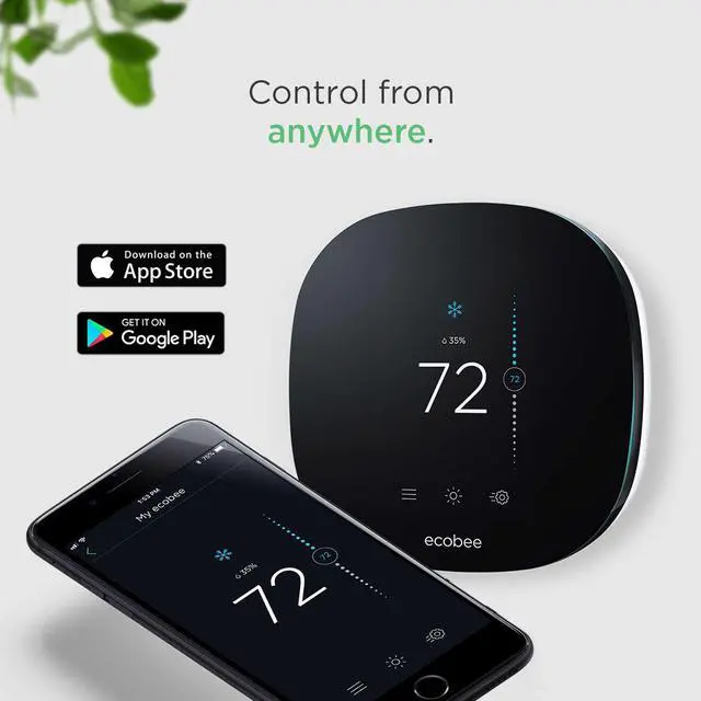 Alt view image 3 of 7 - Ecobee3 lite Smart Thermostat 2.0 , Compatible with Alexa, 2nd Gen EB-STATE3LT-02, No Hub Required - Black