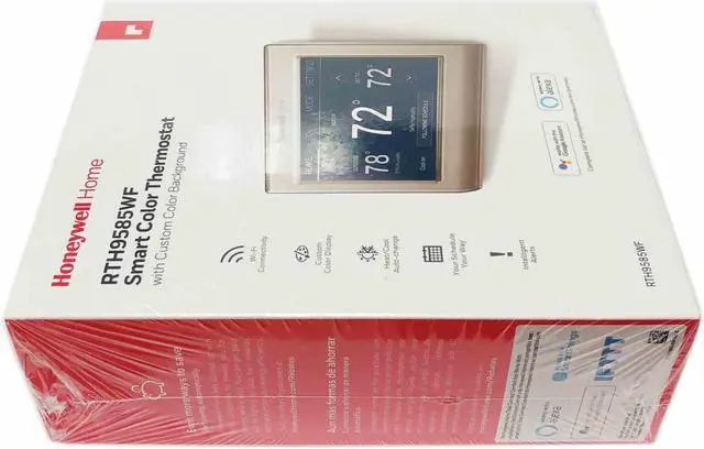 Alt view image 5 of 8 - Honeywell Home - Smart Color Thermostat with Wi-Fi Connectivity, 7 Day Programmable, Customizable Color Touchscreen Display, ENERGY STAR Certified - Silver (RTH9585WF1004)