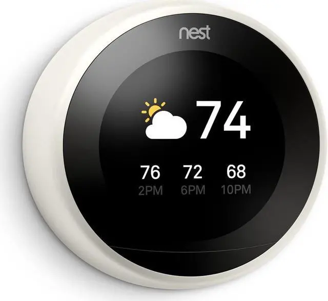 Alt view image 6 of 7 - Nest T3017US Learning Thermostat, Easy Temperature Control for Every Room in Your House, White (Third Generation), Works with Alexa Small - White