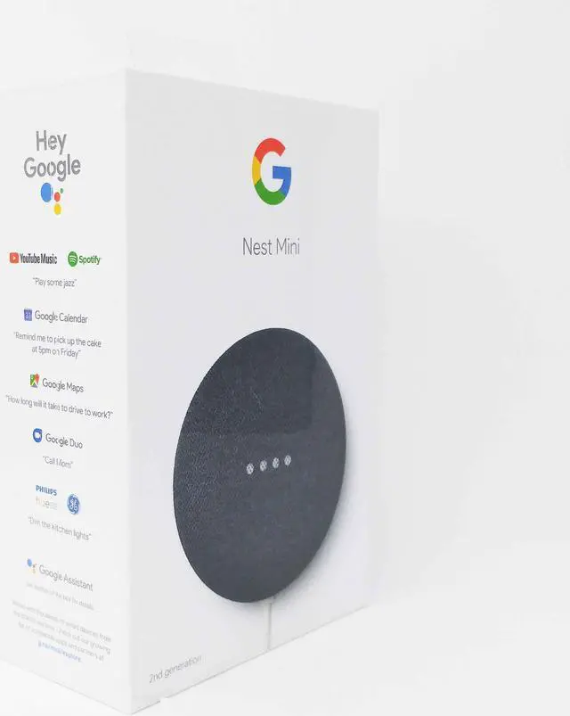 Alt view image 10 of 19 - Google Nest Mini 2nd Generation Smart Speaker, Charcoal GA00781-US