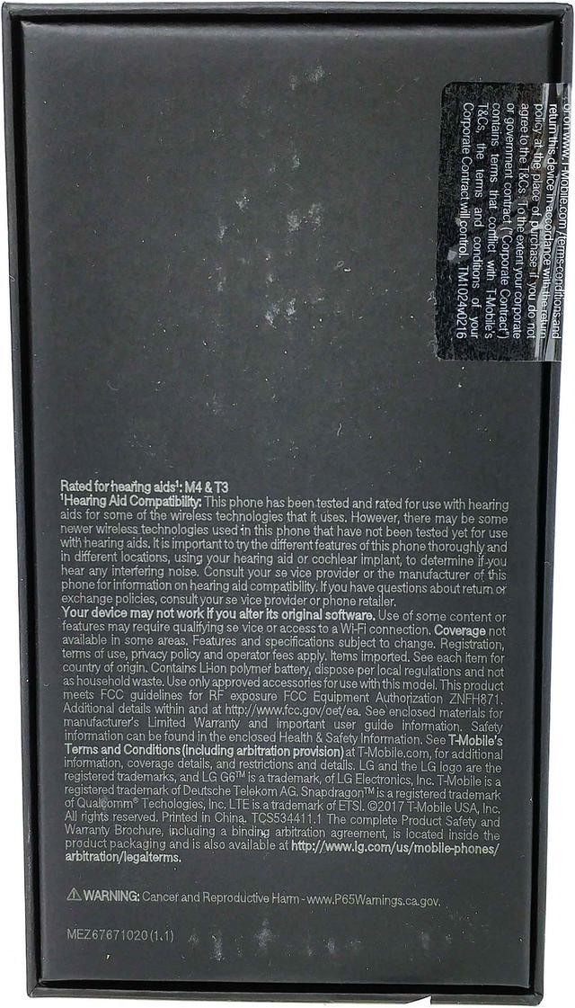 Alt view image 3 of 4 - LG G6 32GB H872 T-Mobile 4G LTE 5.7" IPS LCD 4GB RAM Dual 13MP + 13MP Smartphone - Ice platinum
