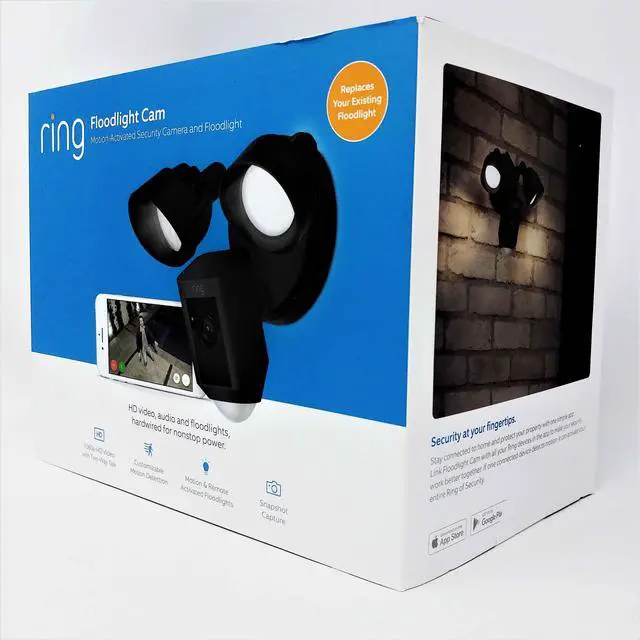 Alt view image 9 of 10 - Ring Floodlight Cam, Motion-Activated HD Security Camera with built-in Floodlights, a Siren Alarm and Two-Way Talk (Black)