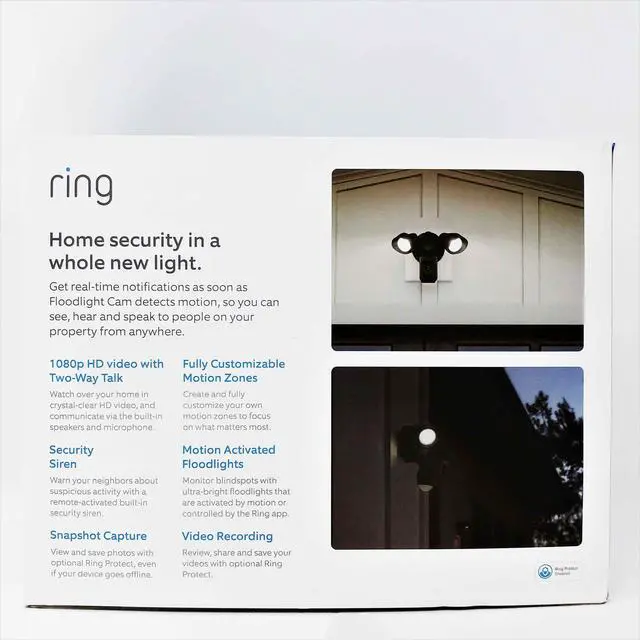 Alt view image 7 of 10 - Ring Floodlight Cam, Motion-Activated HD Security Camera with built-in Floodlights, a Siren Alarm and Two-Way Talk (Black)