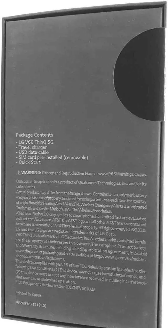 Alt view image 4 of 6 - LG V60 ThinQ 5G LM-V600AM 128GB GSM Unlocked 6.8 in P-OLED Display 8GB RAM Triple 64MP + 13MP + 0.3 MP Camera Smartphone - Classy Blue