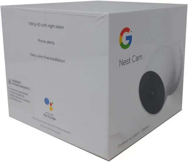 Alt view image 7 of 8 - Google Nest GA01317-US Camera Battery Outdoor/Indoor 2-Way Talk IP54-Rated Dust & Water Protection - Snow