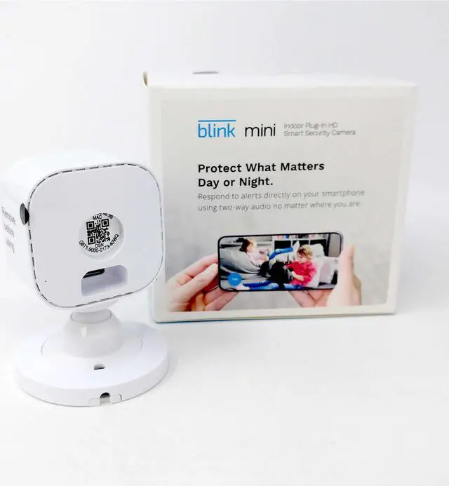 Alt view image 17 of 20 - Blink Mini Compact indoor plug-in smart security camera 1080 HD video motion detection Works with Alexa – 1 camera White