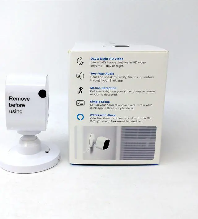 Alt view image 18 of 20 - Blink Mini Compact indoor plug-in smart security camera 1080 HD video motion detection Works with Alexa – 1 camera White