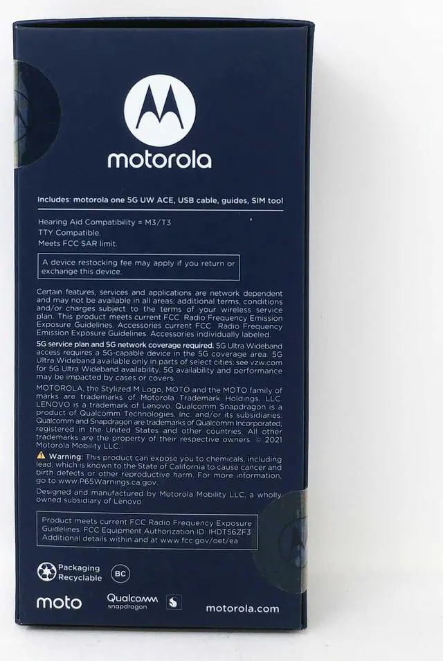 Alt view image 6 of 7 - Motorola One 5G Ace 64GB XT2113-1 Verizon 6.7 in 4GB RAM Smartphone - Volcanic Gray