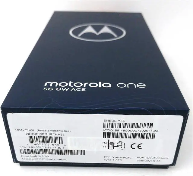 Alt view image 7 of 7 - Motorola One 5G Ace 64GB XT2113-1 Verizon 6.7 in 4GB RAM Smartphone - Volcanic Gray
