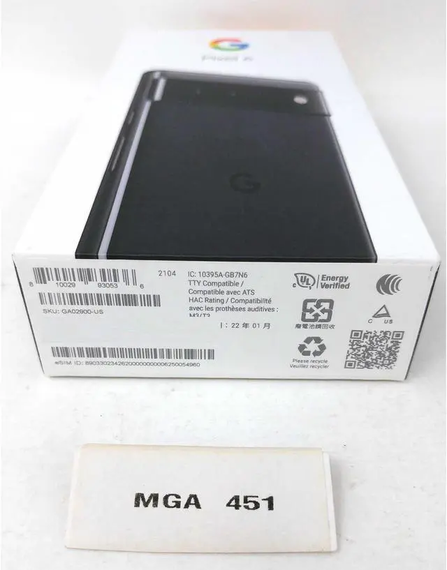Alt view image 7 of 7 - Google Pixel 6 5G 128GB Factory Unlocked GA02900-US 6.4 in AMOLED Display 8GB RAM Smartphone - Stormy Black