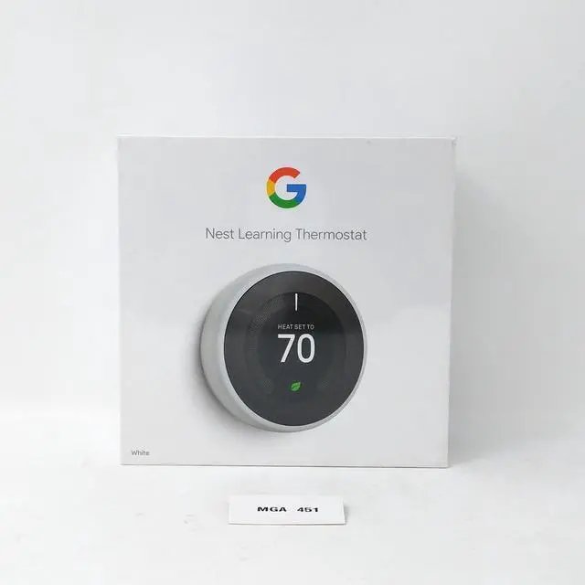 Alt view image 2 of 7 - Nest T3017US Learning Thermostat, Easy Temperature Control for Every Room in Your House, White (Third Generation), Works with Alexa Small - White