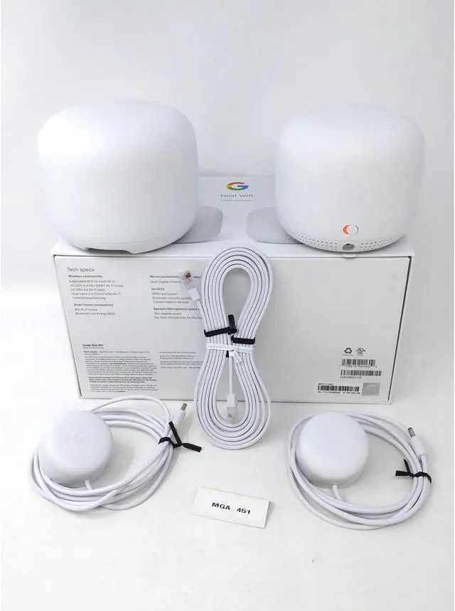 Alt view image 14 of 20 - Google GA00822US Nest Dual-Band Wi-Fi System - Snow