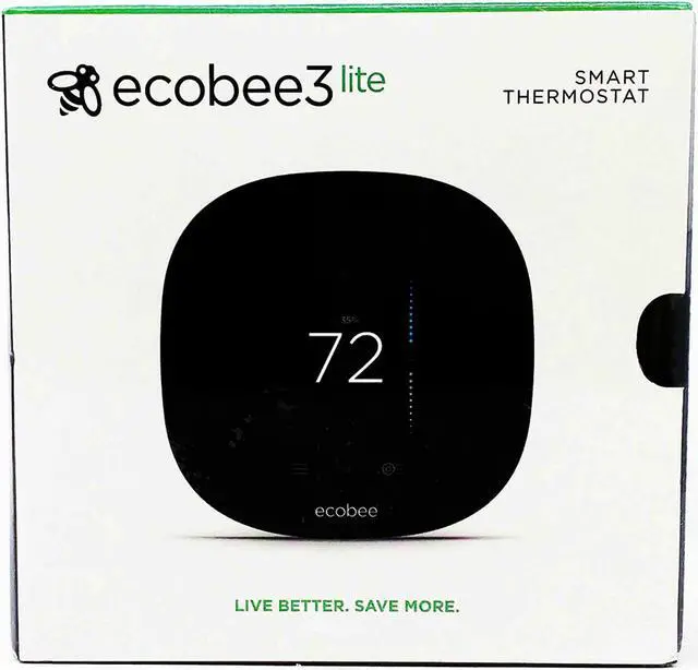 Alt view image 2 of 7 - Ecobee3 lite Smart Thermostat 2.0 , Compatible with Alexa, 2nd Gen EB-STATE3LT-02, No Hub Required - Black