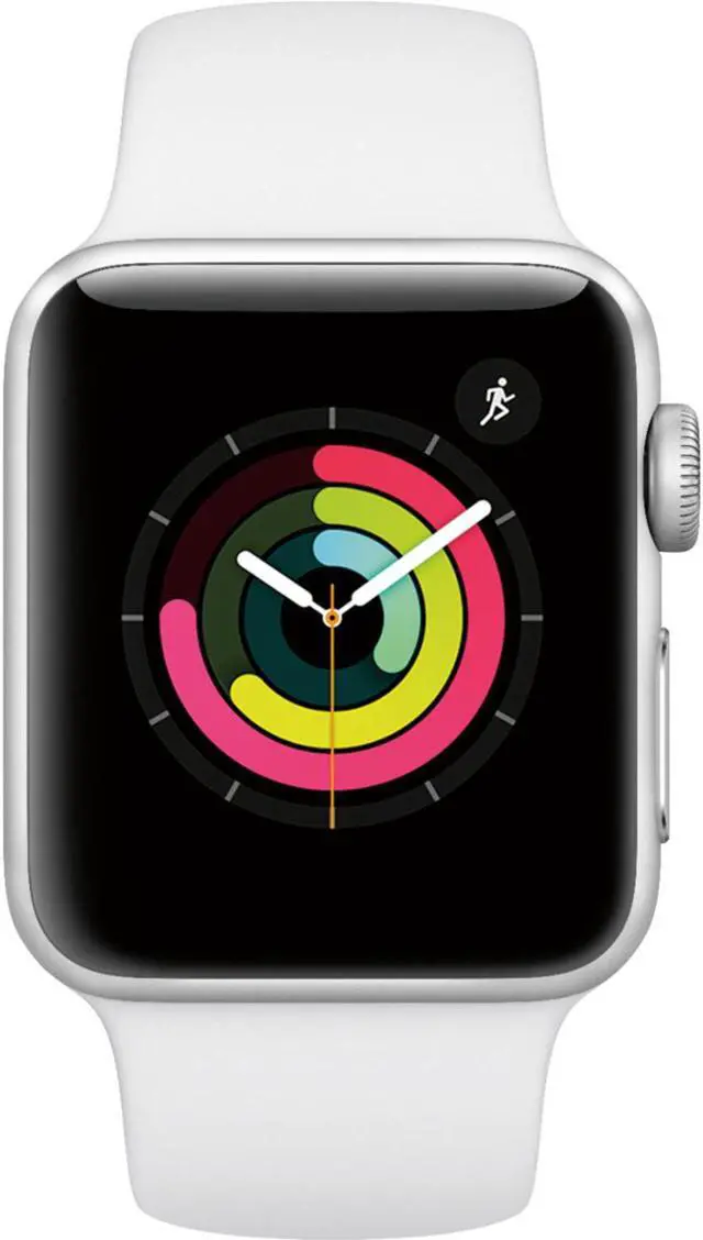 Alt view image 8 of 14 - Apple Watch Series 3 GPS w/ 38MM Silver Aluminum Case & White Sport Band