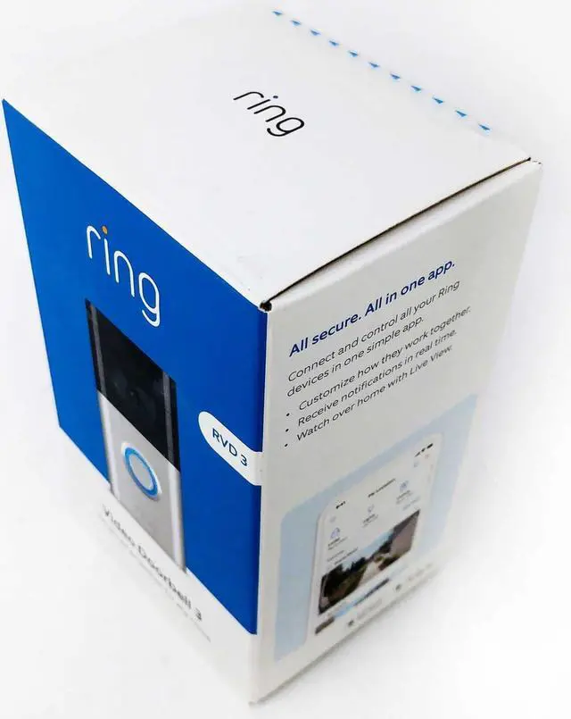 Alt view image 5 of 20 - Ring Video Doorbell 3 8VRSLZ-0EN0 1080p HD Wi-Fi Video 2-way Talk