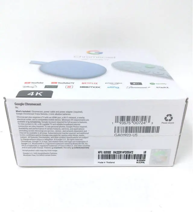 Alt view image 10 of 13 - Google Nest Chromecast GA01923-US with Google TV - 4K - Sky