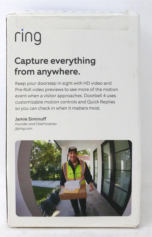 Alt view image 8 of 20 - Ring 53-026135 1080p Video Doorbell 4 - Cloud Storage - Water Resistant - Wi-Fi - 2-Way Audio - Alexa - USB - Satin Nickel