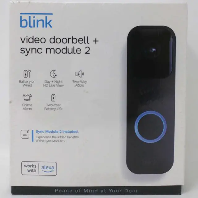 Alt view image 5 of 7 - Blink Video Doorbell + Sync Module 2 | Two-way audio, HD video, motion and chime app alerts and Alexa enabled wired or wire-free - Black