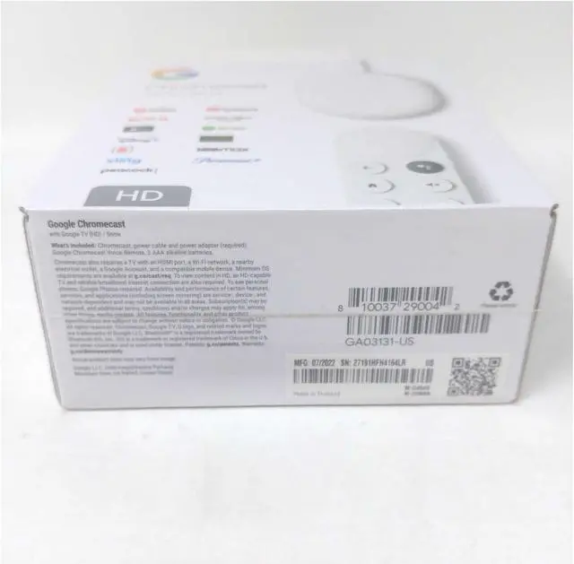 Alt view image 14 of 19 - Google Nest GA03131 Chromecast With Google TV (HD) - Snow