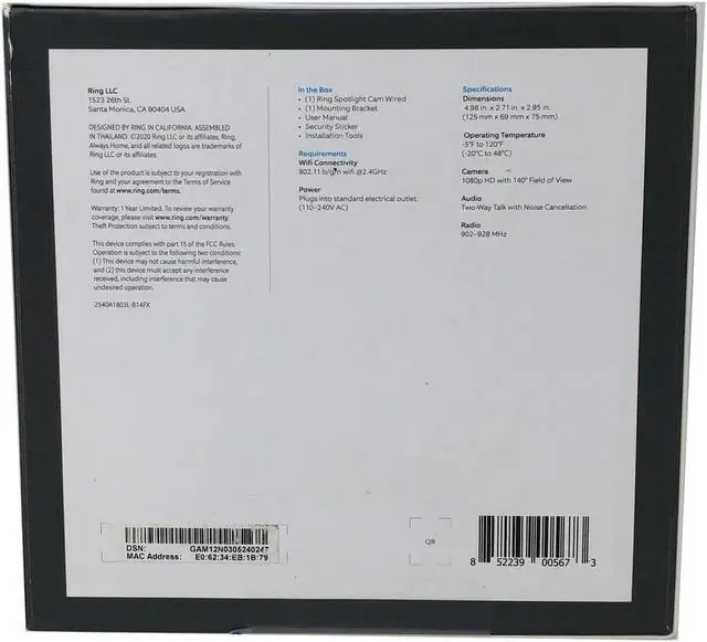 Alt view image 2 of 7 - Ring Outdoor Camera & Spotlight Security Camera Wired -  Black
