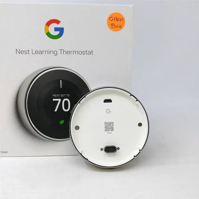 Alt view image 5 of 7 - Nest T3019US Smart Learning Wi-Fi Programmable Thermostat, 3rd Gen, Polished Steel Home Depot Exclusive - Open Box