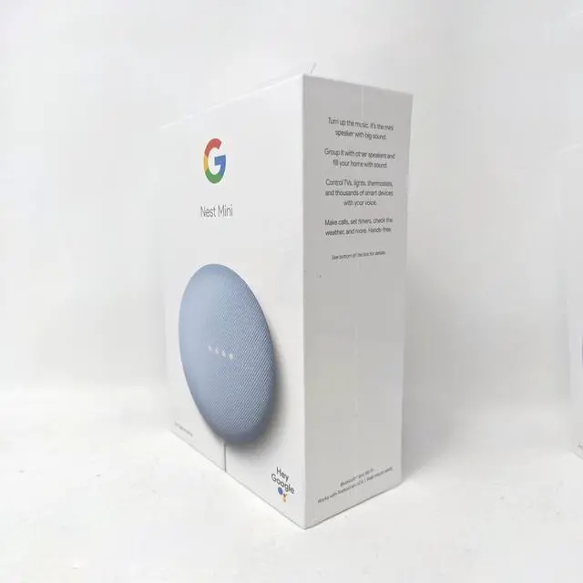 Alt view image 18 of 18 - Google Nest Mini Sky - Dual Front-firing Speakers - Built in Chromecast - 360-degree Sound - Voice Match Technology - Bluetooth? 5.0