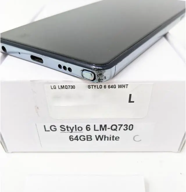 Alt view image 6 of 6 - Grade C LG Stylo 6 LM-Q730MM 64GB Metro Unlocked 6.8 inch IPS LCD Display 3GB RAM Triple Camera Smartphone - White