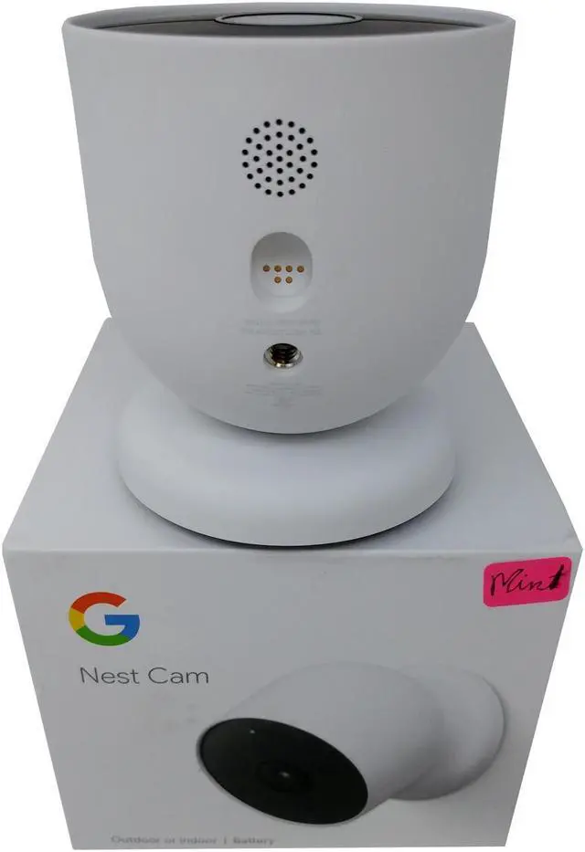 Alt view image 2 of 6 - Nest GA01317-US Camera Battery Outdoor/Indoor 2-Way Talk Google Assistant Night Vision IP Camera - Snow - Like New