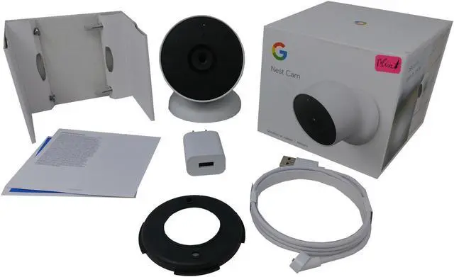 Alt view image 6 of 6 - Nest GA01317-US Camera Battery Outdoor/Indoor 2-Way Talk Google Assistant Night Vision IP Camera - Snow - Like New